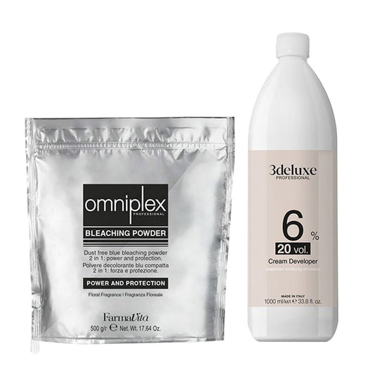FarmaVita Omniplex Bleach Powder + 3deluxe Professional Professional Cream Developer 20V 1000ml