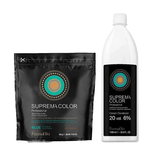 FarmaVita Suprema Color Blue Bleach Powder 500g + FarmaVita Suprema Color Cream Peroxide 6% 1000ml